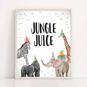 2 jungle juice sign drinks table decor safari animals birthday wild one animals girl party animals table sign zoo party jungle printable 0142 1
