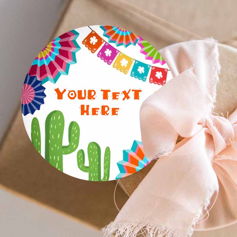 3 editable fiesta cactus thank you favor tag round squared baby shower birthday bridal shower stickers succulent mexican corjl template 0236 1