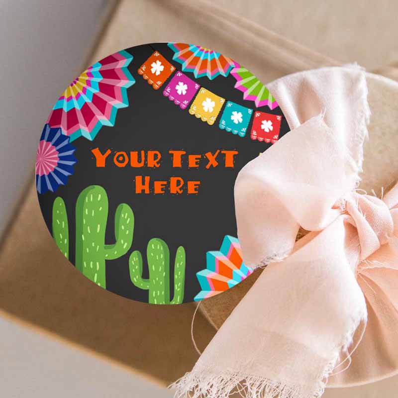 3 editable fiesta cactus thank you favor tags round squared baby shower birthday bridal shower stickers succulent mexican corjl template 0236 1