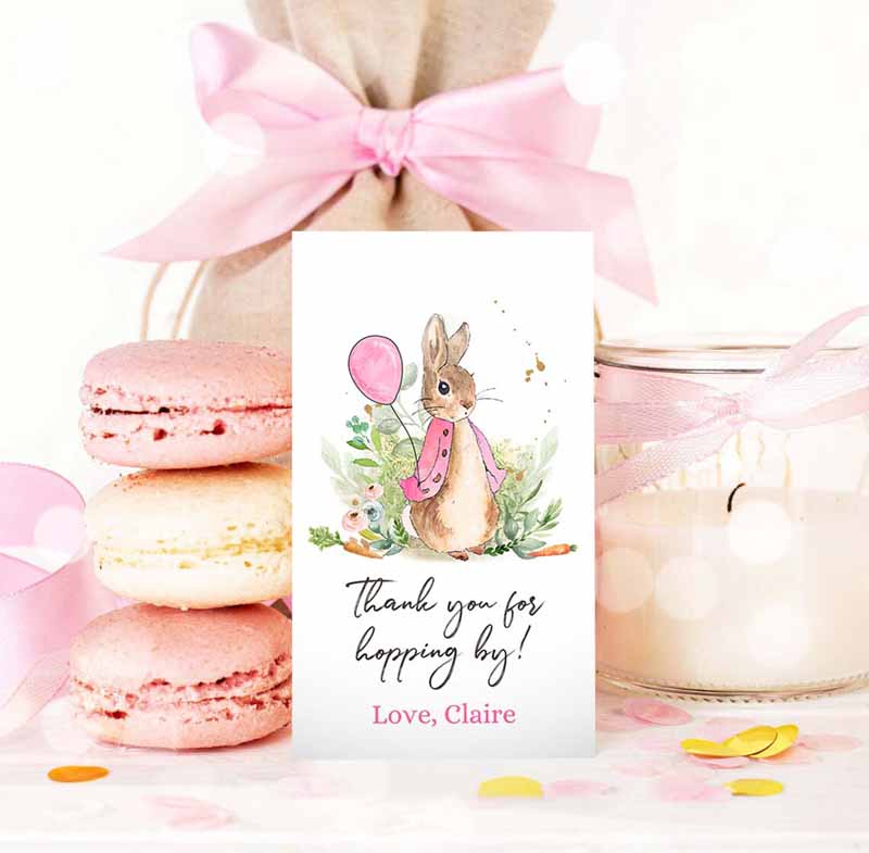 3 editable flopsy bunny favor tag tags bunny thank you tags girl birthday labels thanks hopping by printable instant download corjl template 0351 1