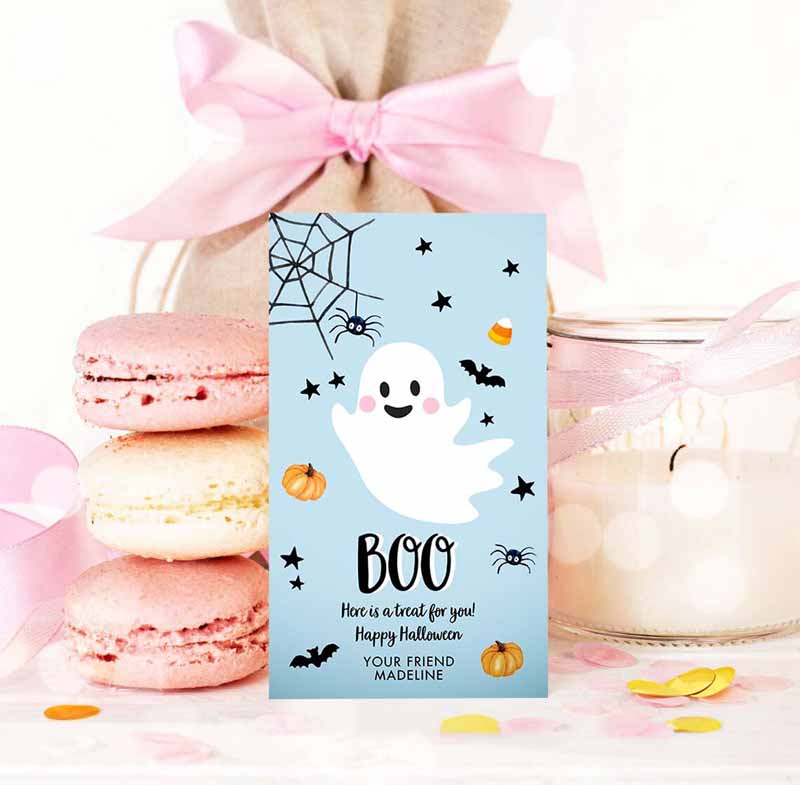 3 editable halloween favor tag boo gift tag costume party trick or treat boy blue birthday party download blue template corjl 0418 0261 1