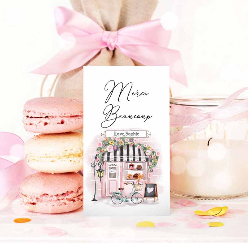 3 editable paris birthday favor tag merci beaucoup french patisserie parisian cafe french baby shower gift tag digital corjl template 0441 1