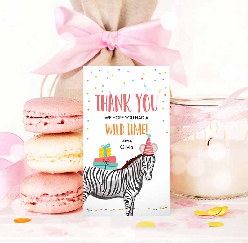 3 editable party animals favor tags wild one animals thank you tags safari zoo animals birthday wild time zebra gift tag digital corjl template 0142 1