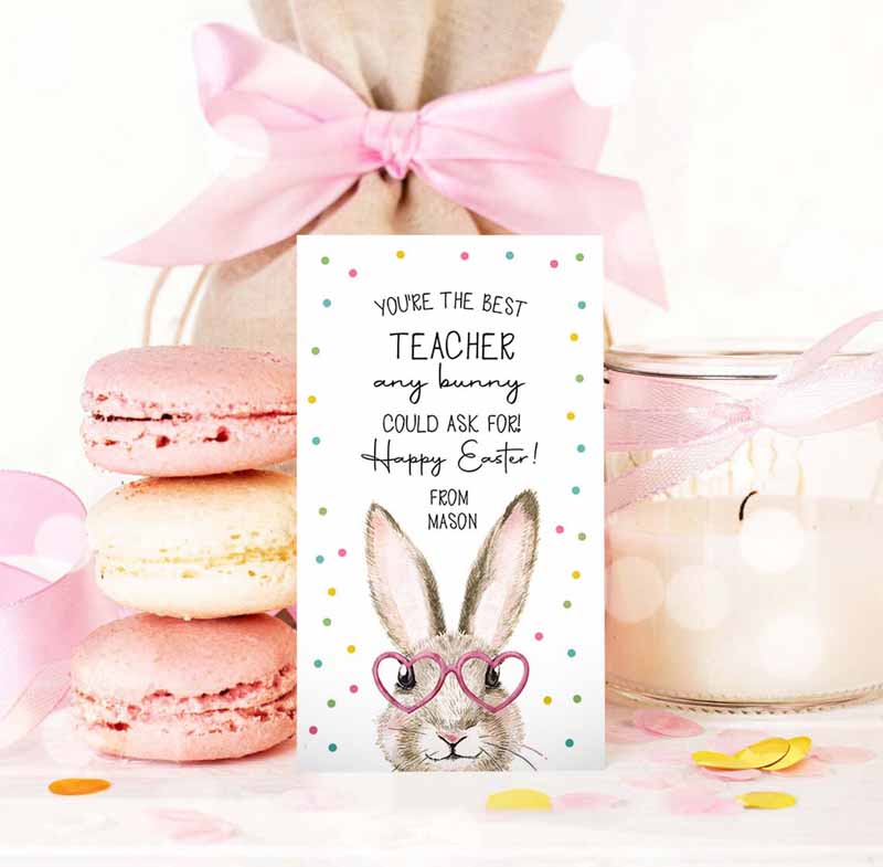 3 editable teacher gift tags easter youre the best teacher any bunny could ask for favor tags teacher appreciation digital printable 0449 1