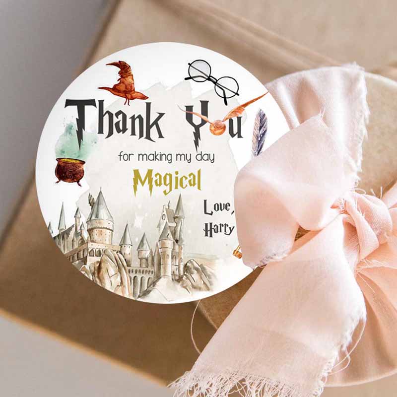3 editable wizard favor tag wizard thank you tag wizard birthday sticker round tag wizard shower wizardry magical digital corjl template 0440 1