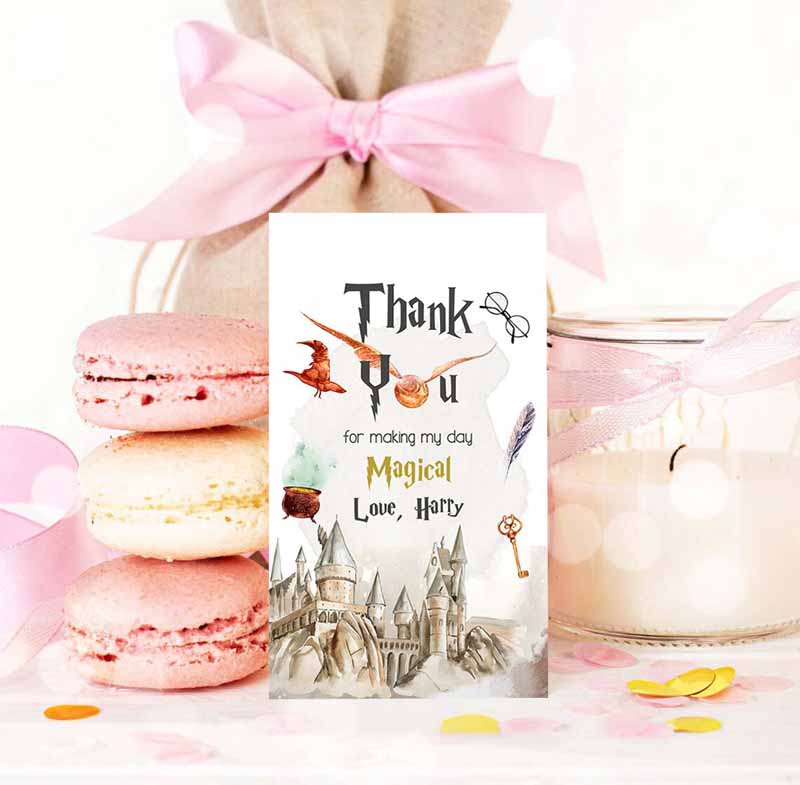 3 editable wizard favor tags wizard thank you tag wizard birthday gift tag wizard baby shower wizardry magical digital corjl template 0440 1