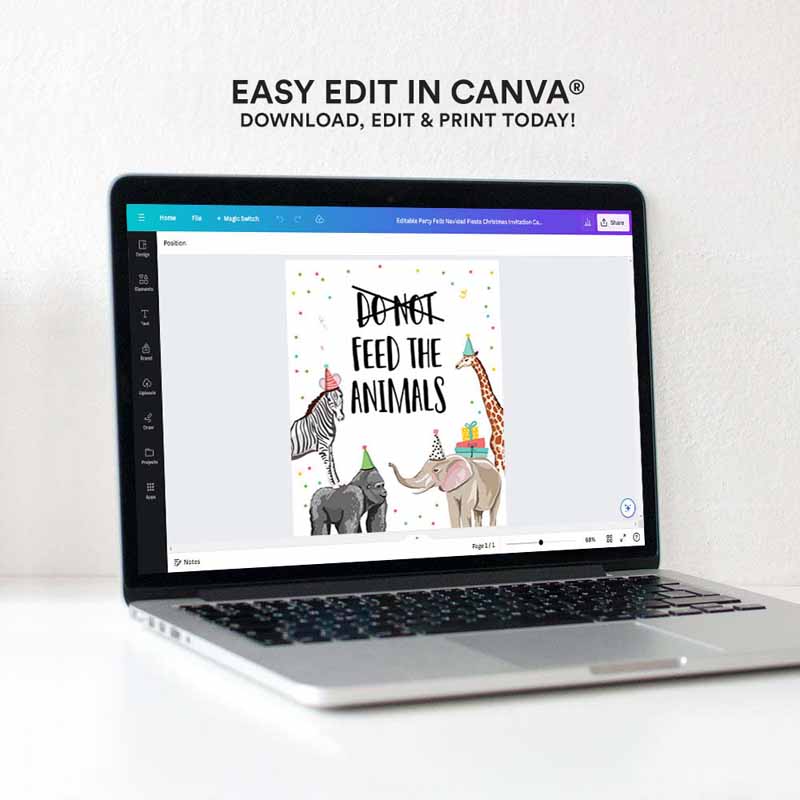 4 Dont Feed The Animals Birthday Sign Party Animals Decor Safari Birthday Wild One Animals Table Sign Zoo Party Jungle PRINTABLE 0142