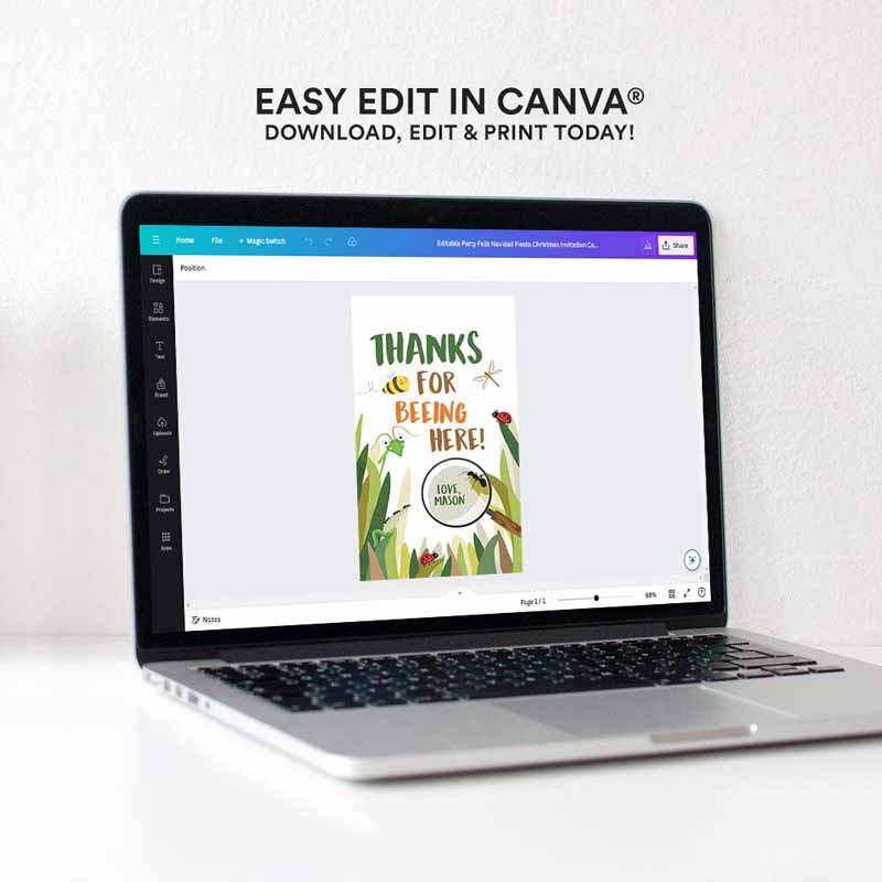 4 editable bug favor tags bug birthday bugs thank you tags label bug party insect gift tags bugging out beeing template printable corjl 0090 1