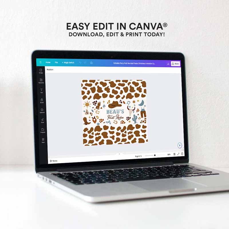 4 Editable Cowboy Birthday Candy Bar Wrapper Wild West Cowboy 1st Rodeo Birthday Party Southwestern Ranch Birthday Decor Instant Download CW