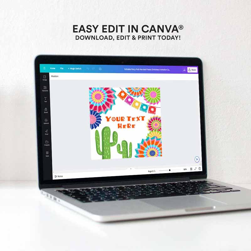 4 editable fiesta cactus thank you favor tag round squared baby shower birthday bridal shower stickers succulent mexican corjl template 0236 1