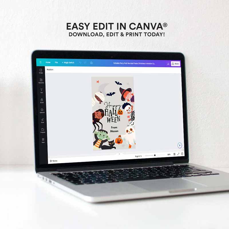 4 editable happy halloween gift tag trick or treat favor tags ghost treat tag personalized download printable template corjl 0261 0009 1