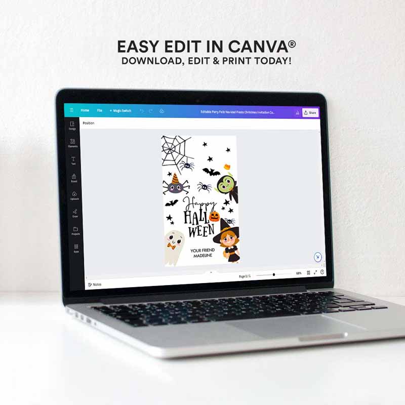 4 editable happy halloween gift tags trick or treat favor tags ghost treat tag personalized download printable template corjl 0261 0009 1