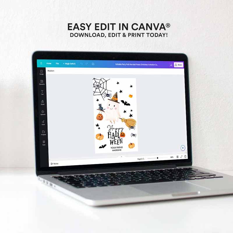 4 editable happy halloween gift tags trick or treat favor tags ghost treat tag personalized download printable template corjl 0261 0479 0009 1