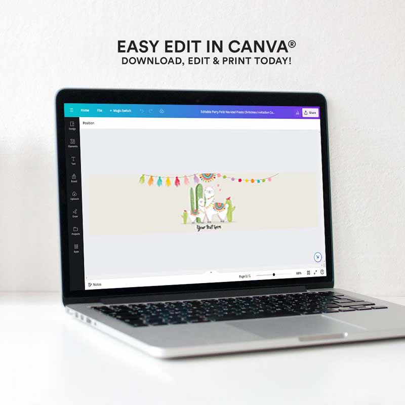 4 Editable Water Bottle Labels Llama Baby Shower Cactus Succulent Fiesta Mexican Printable Bottle Labels Gender Neutral Template Corjl 0079