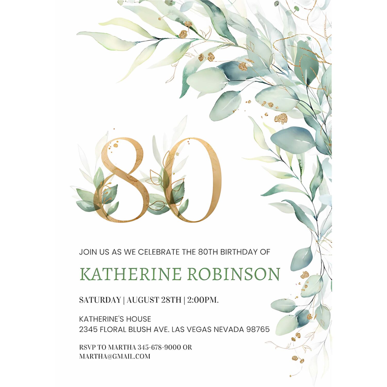 80th birthday invitation editable brunch invitation 80th birthday invite for her adult birthday 4