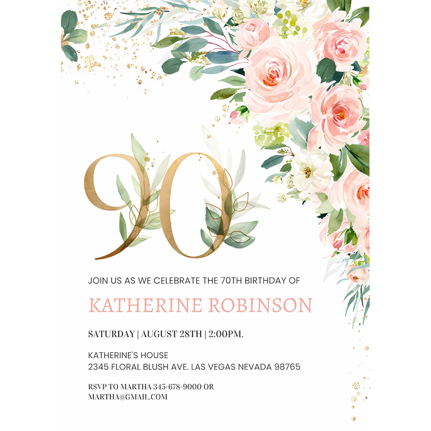 90th birthday invitation brunch invitation 90th birthday invite for her adult birthday 4