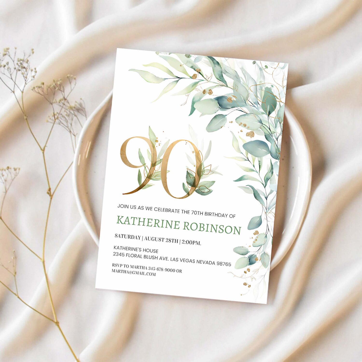 90th birthday invitation editable brunch invitation 90th birthday invite for her adult birthday 1