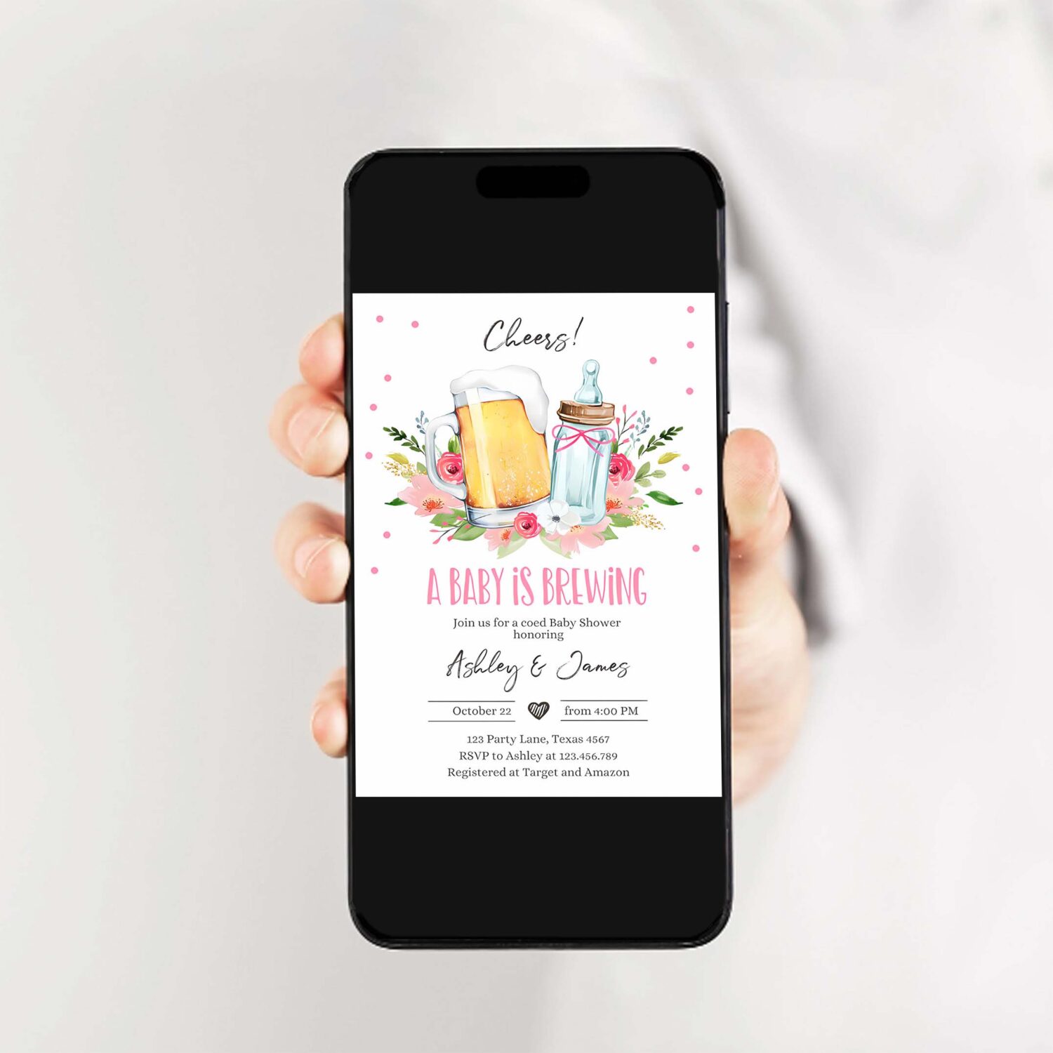 A baby is brewing invitation bottle and beers baby shower girl cheers coed couples shower 2