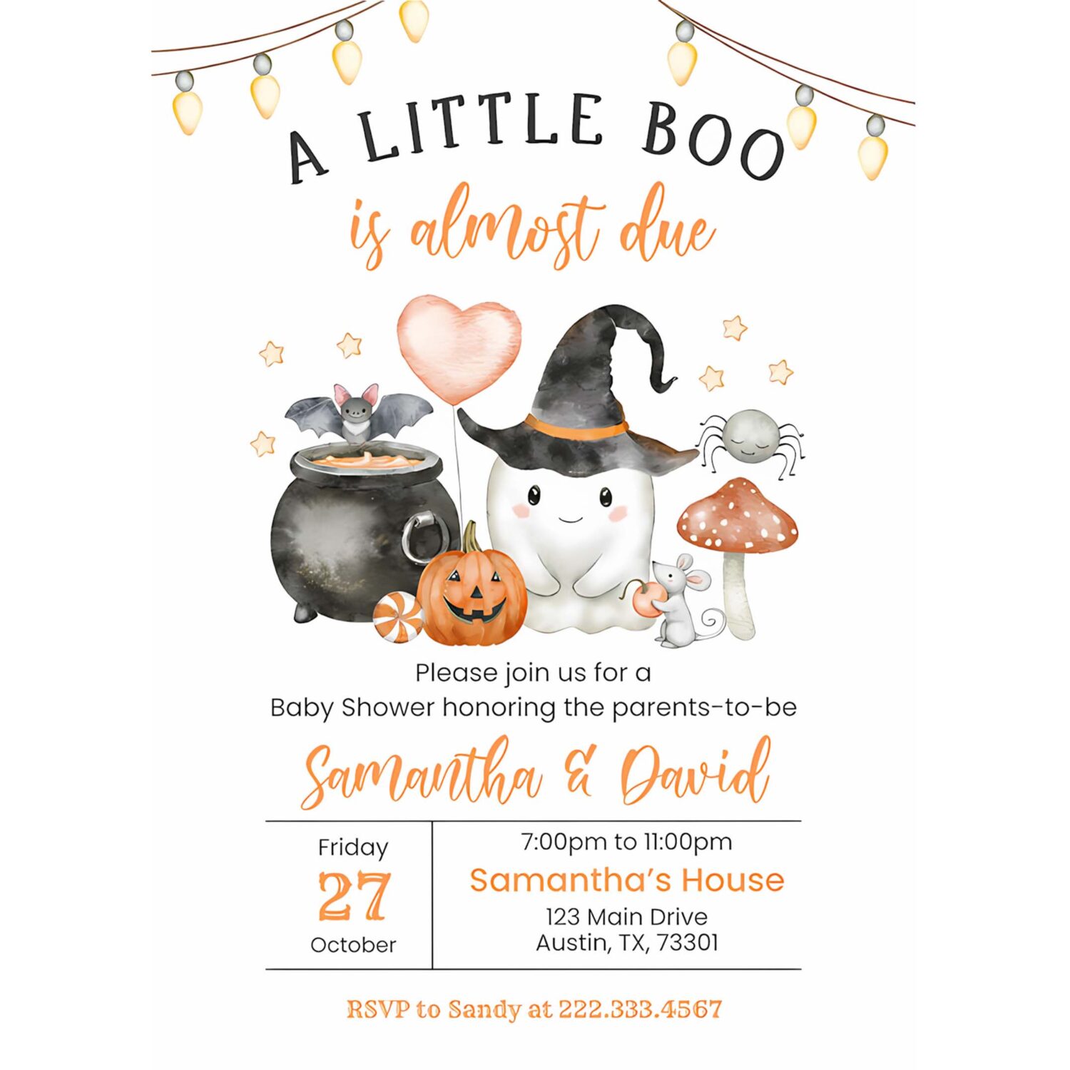 A little boo baby shower invitation gender neutral halloween baby shower invite 4