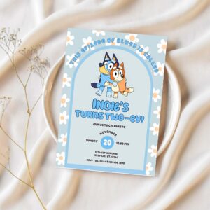 Any age bluey birthday party invitation 1