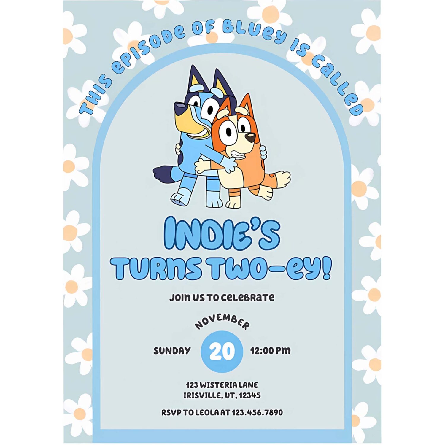 Any age bluey birthday party invitation 4