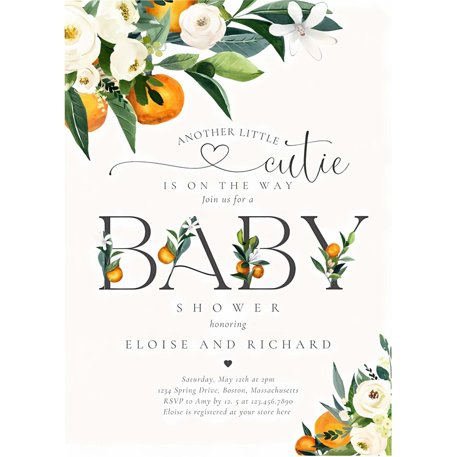 Another little cutie is on the way baby shower invitation k76e 4