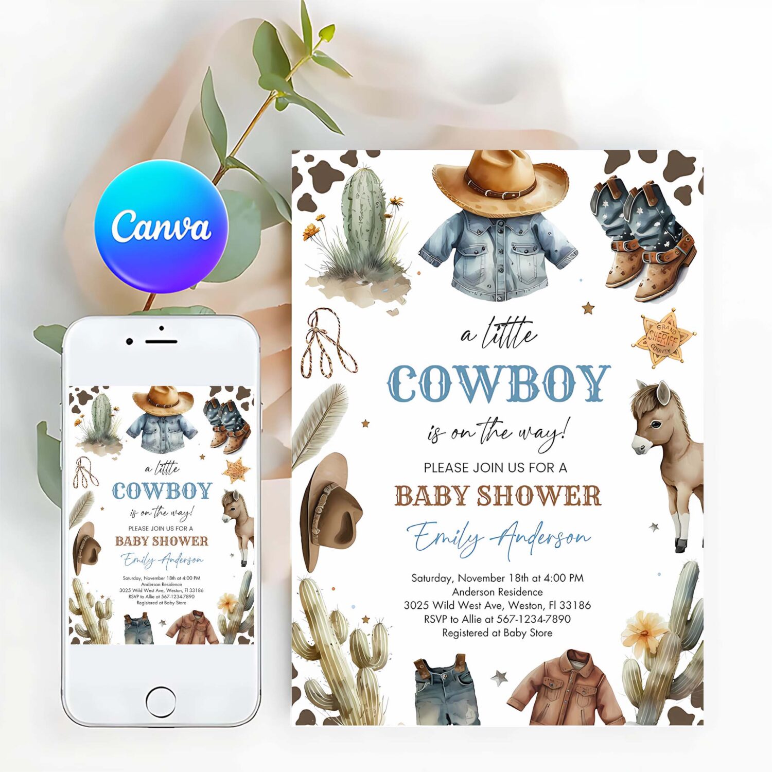 Baby shower invitation country western wild boy west a little cowboy is on the way baby shower sprinkle
