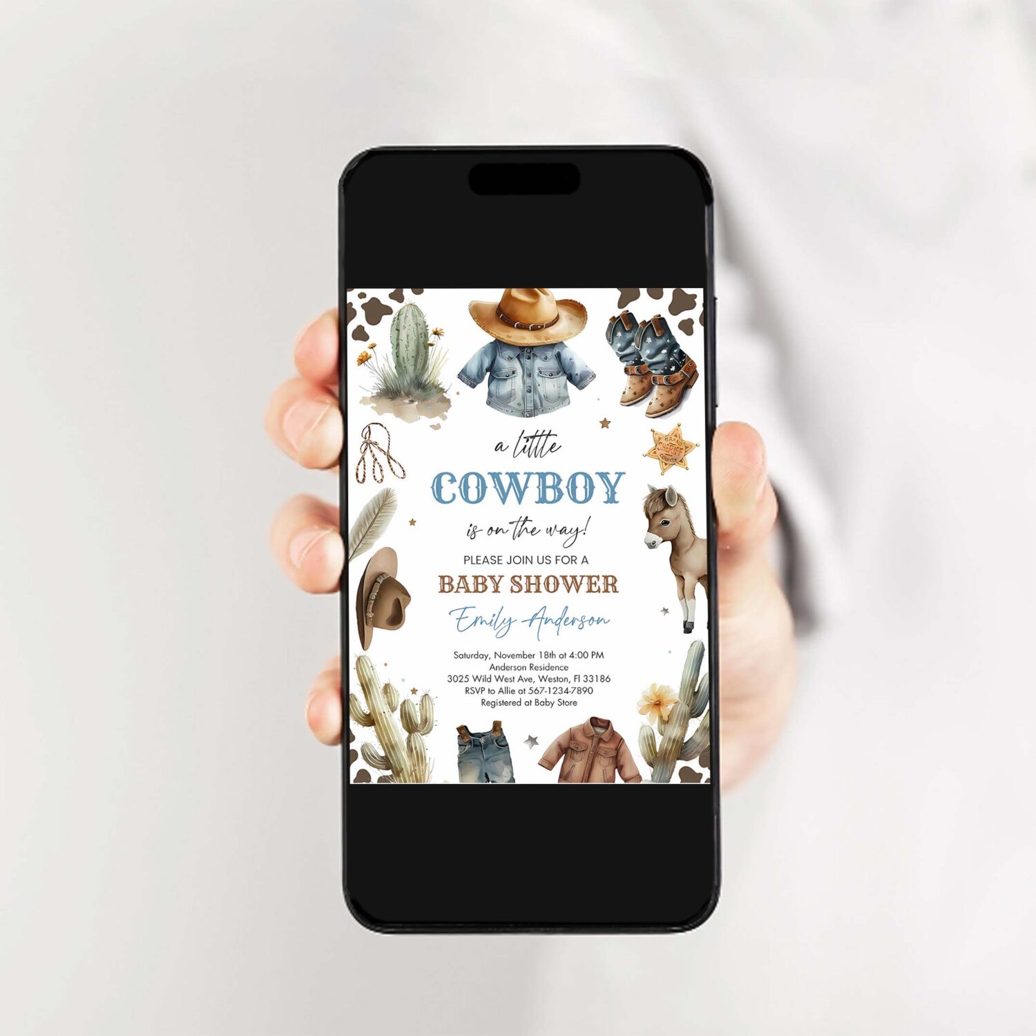 Baby shower invitation country western wild boy west a little cowboy is on the way baby shower sprinkle 2