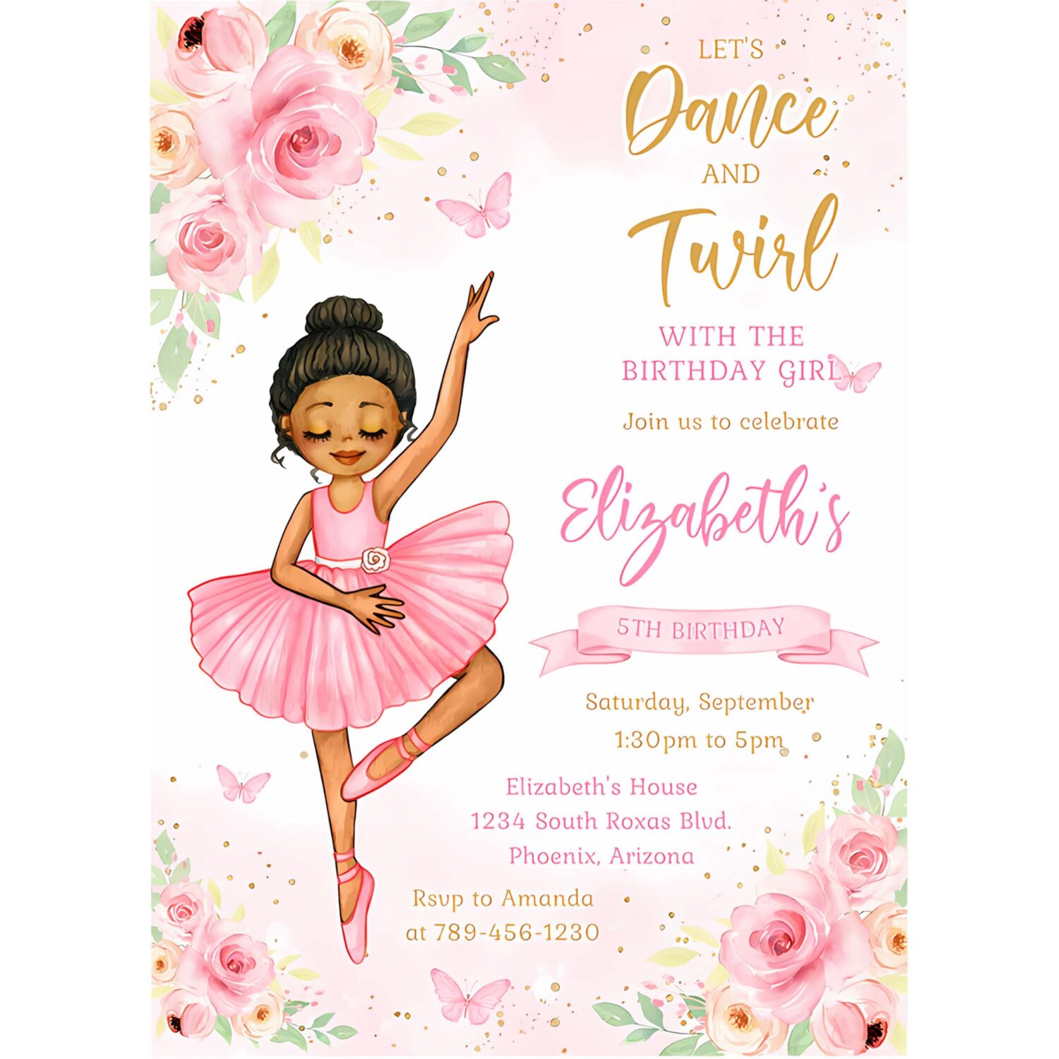 Ballerina birthday invitation ballet birthday invitation ballerina invitation 4