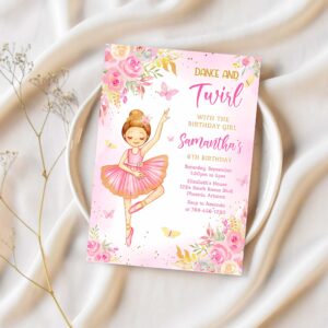Ballerina birthday invitation template ballet birthday invitation ballerina invitation themes 1