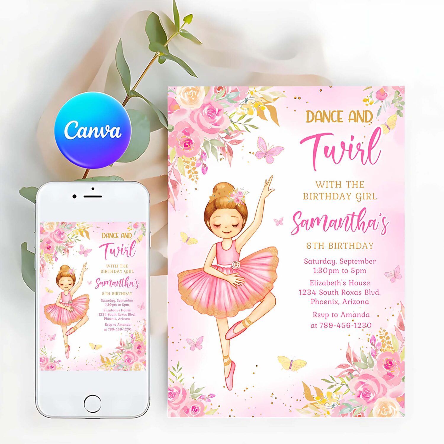 Ballerina birthday invitation template ballet birthday invitation ballerina invitation themes