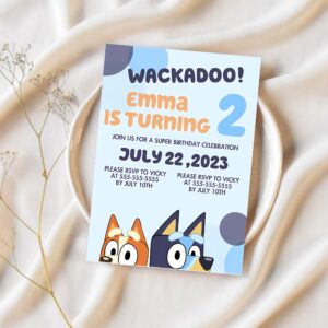 Bluey birthday invitation bluey party digital invitation boy party printable invite 1