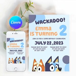 Bluey Invitation, Bluey Birthday Invitation, Bluey Party Digital Invitation, Boy Party Printable Invite