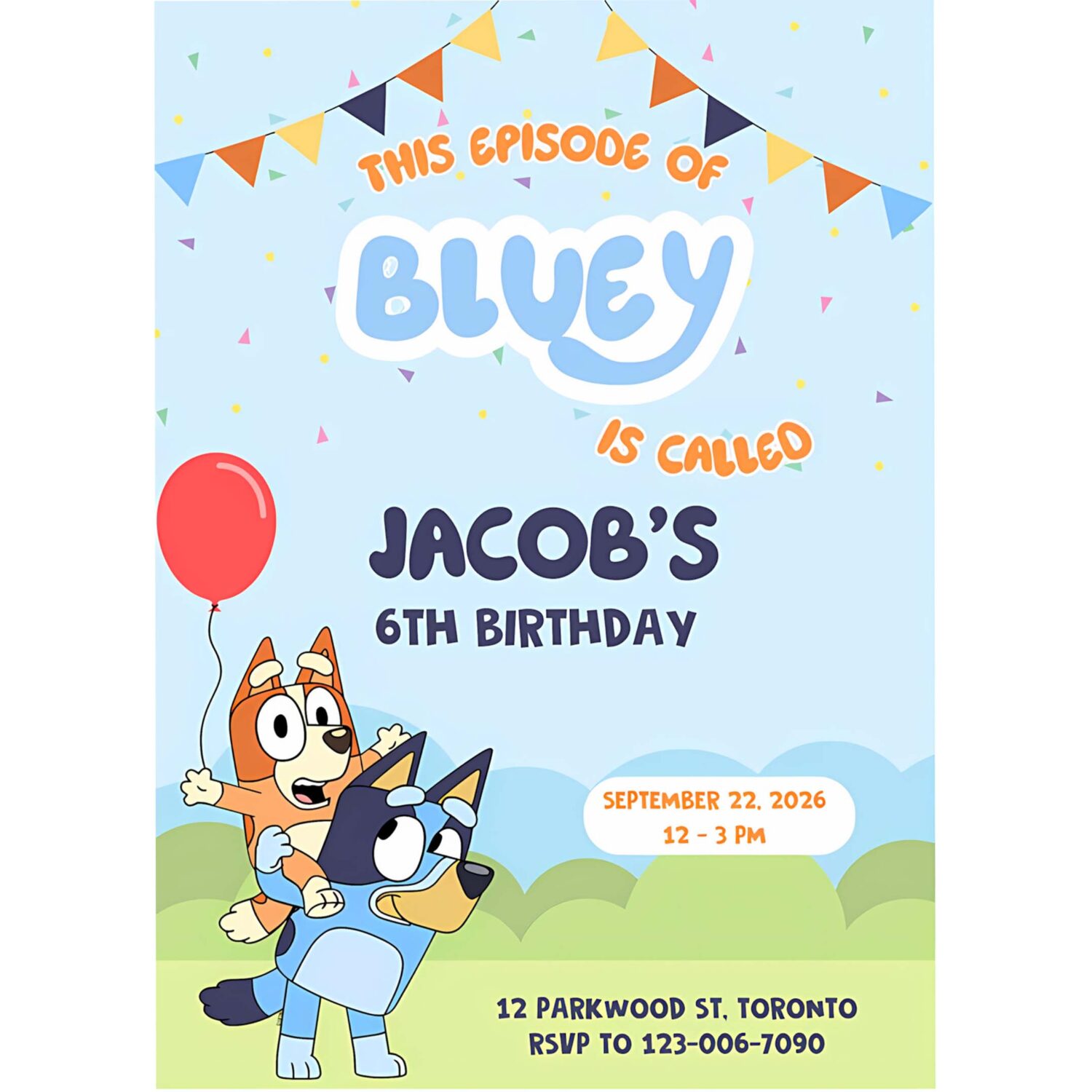 Bluey birthday invitation template bluey party digital invitation boy party printable invite 4