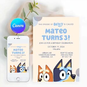 Bluey Invitation, Bluey Episode Birthday Invitation, Bluey Birthday Invitation