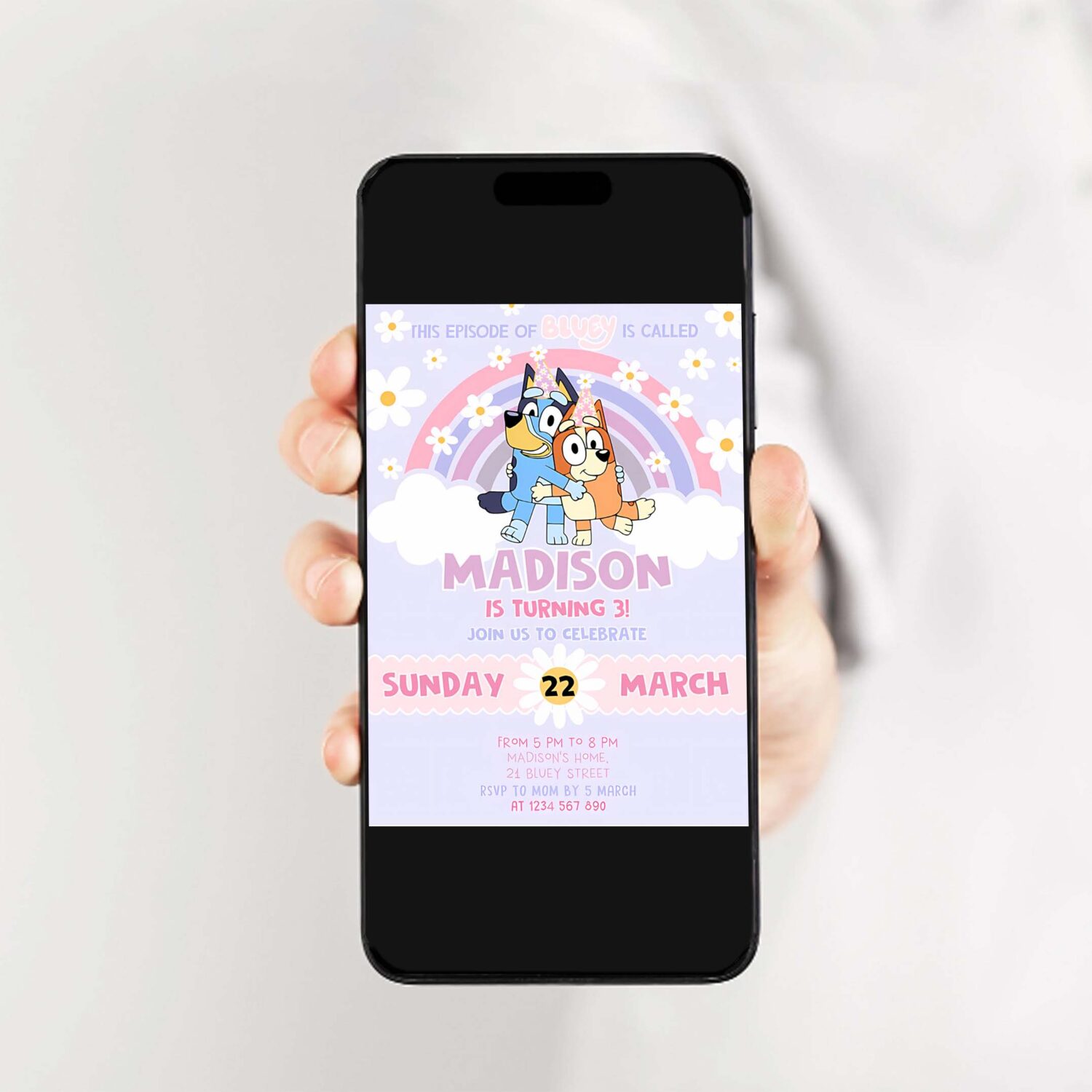 Bluey girl party birthday invitation bluey party invitation party girl invite 2
