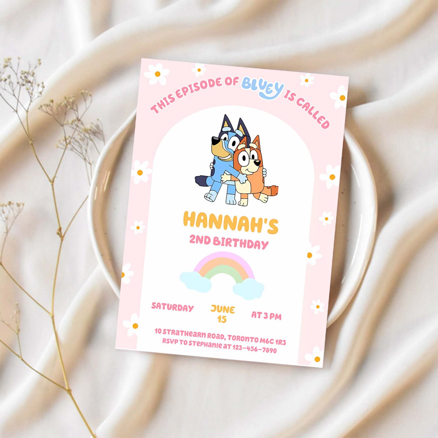 Bluey party invitation bluey and bingo birthday party invitation j64u 1