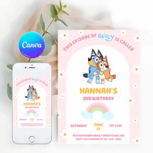 Bluey Invitation, Bluey Party Invitation, Bluey and Bingo Birthday Party Invitation