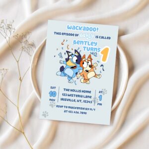 Bluey wackadoo birthday party invitation 1