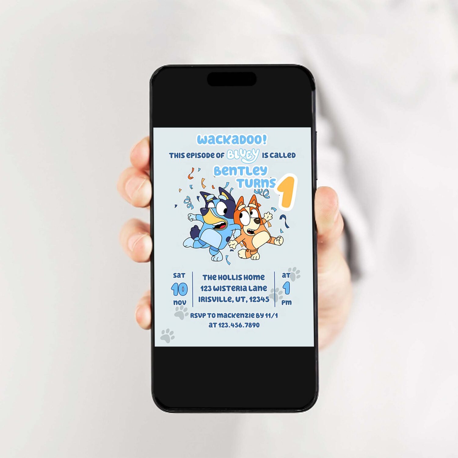 Bluey wackadoo birthday party invitation 2