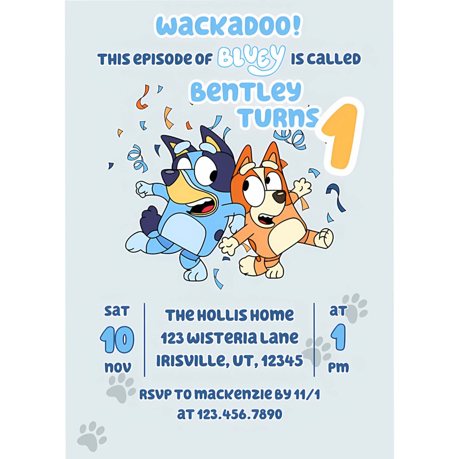 Bluey wackadoo birthday party invitation 4
