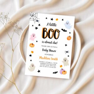 Boo baby shower invitation cute halloween baby shower costume party 1