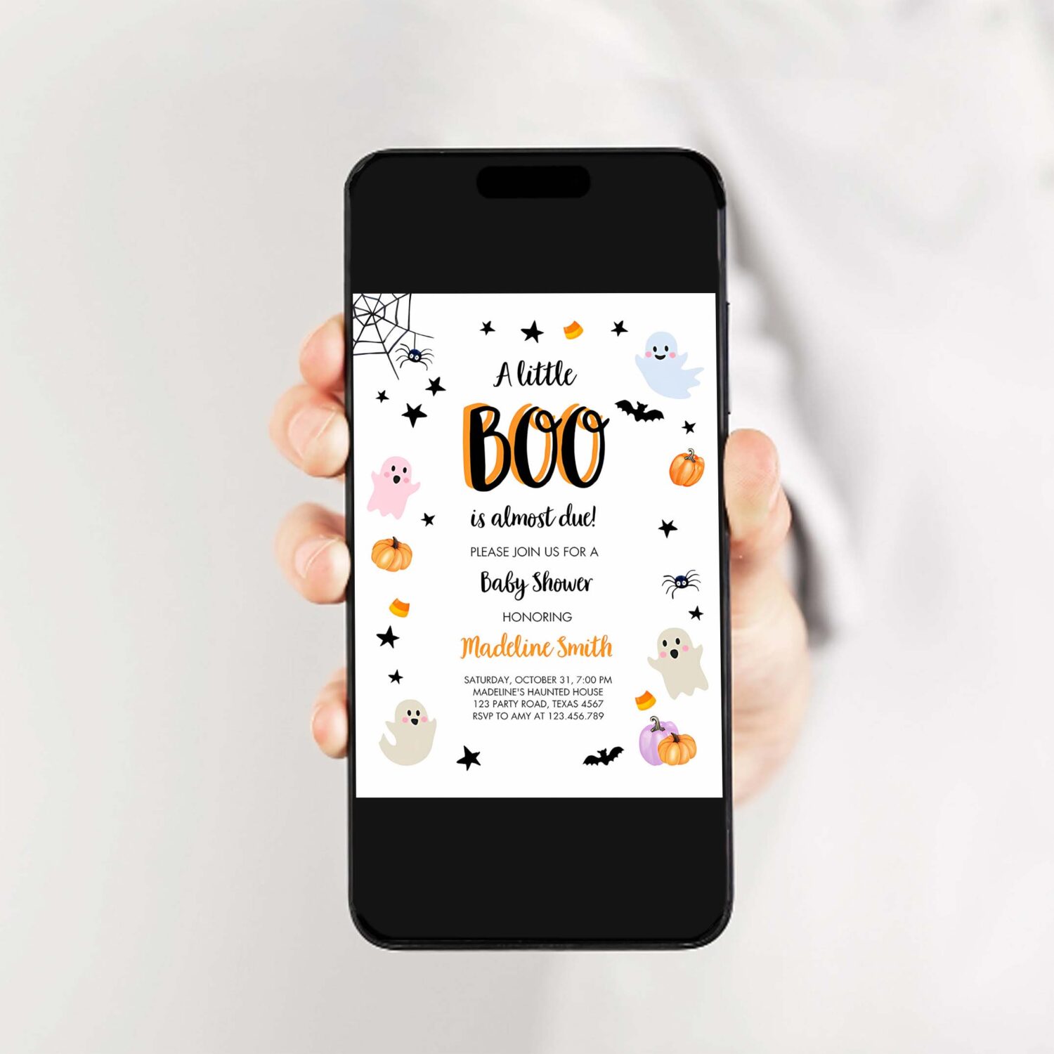 Boo baby shower invitation cute halloween baby shower costume party 2
