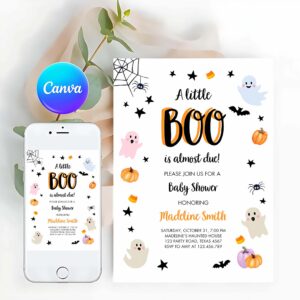 Halloween Costume Invitation, Boo Baby Shower Invitation, Cute Halloween Baby Shower Costume Party