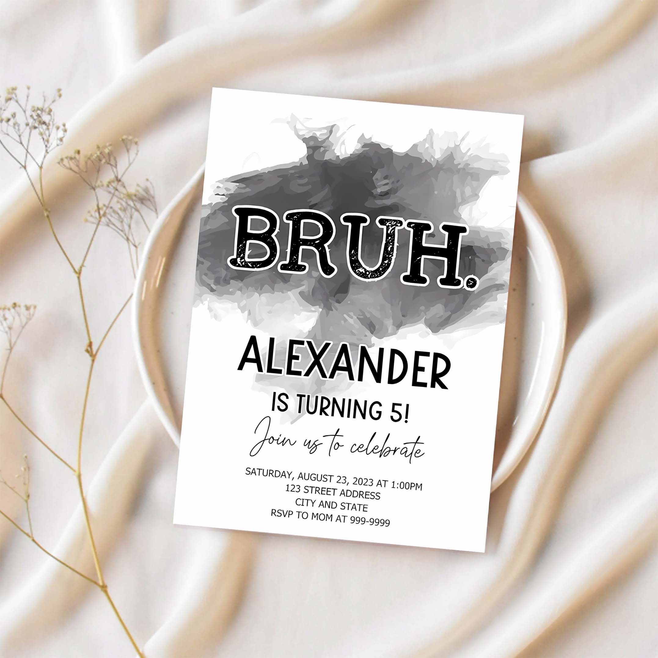 Bruh Birthday Invitation Bruh Invite Bruh Invitation Bruh Birthday