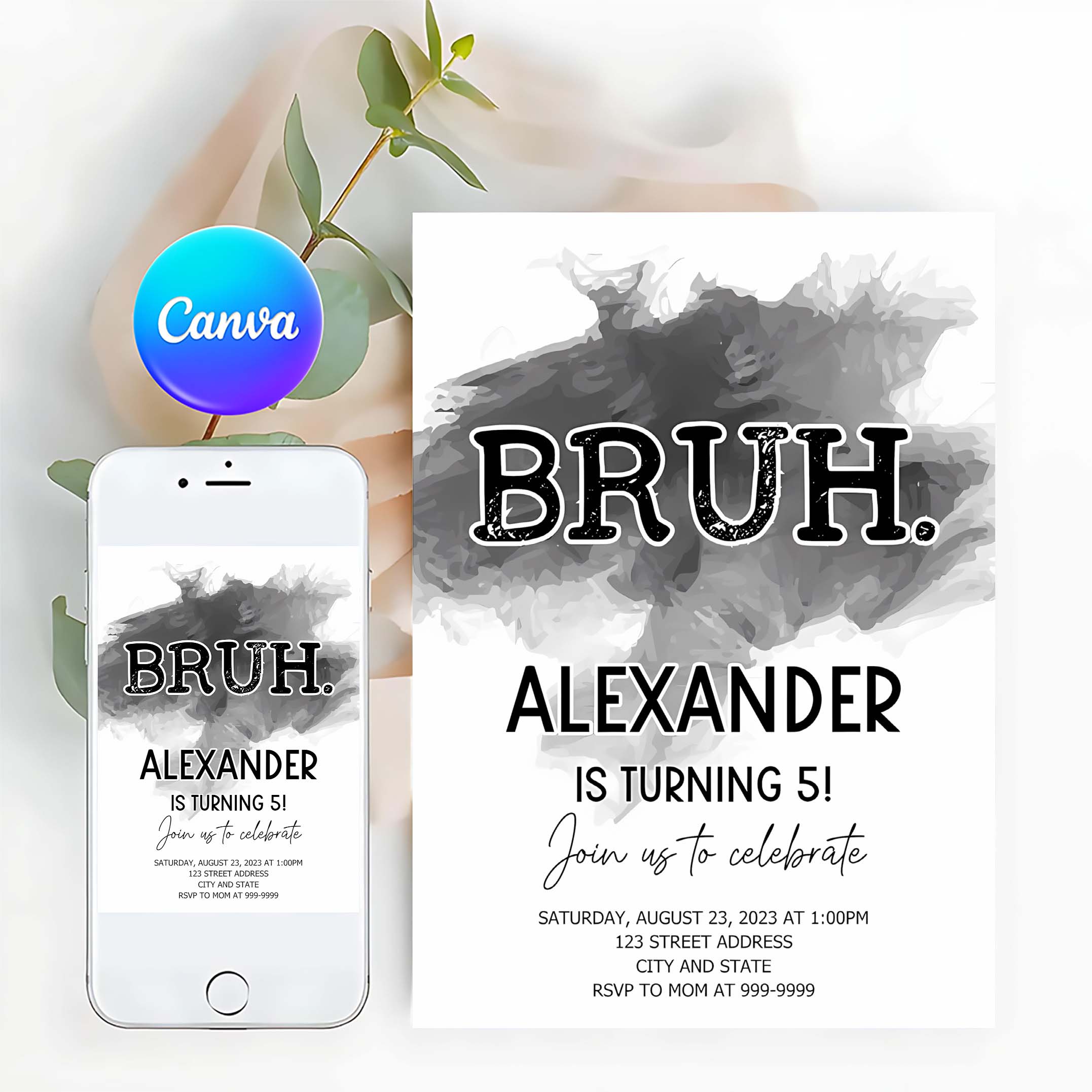 Bruh Birthday Invitation Bruh Invite Bruh Invitation Bruh Birthday