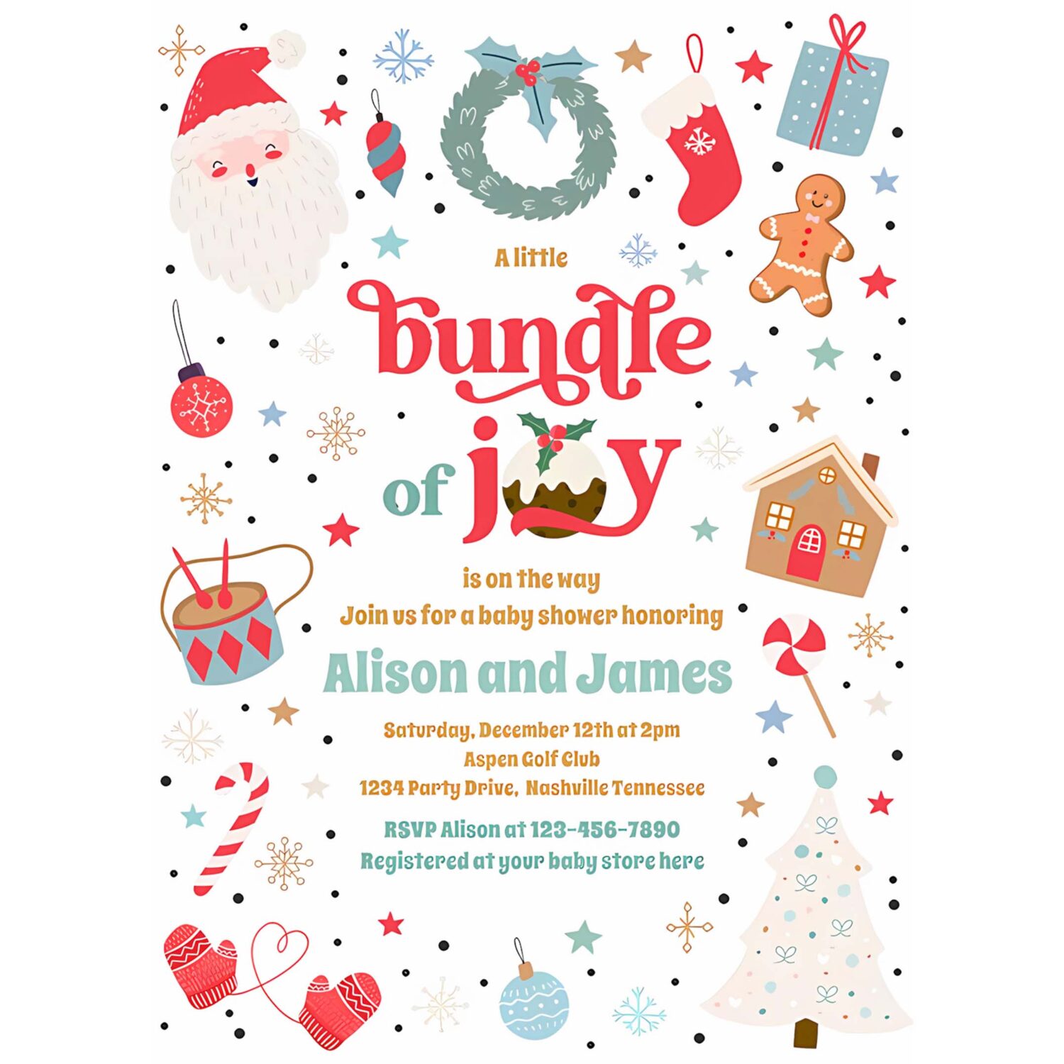 Bundle of joy blue boy winter baby shower invitation q74b 4
