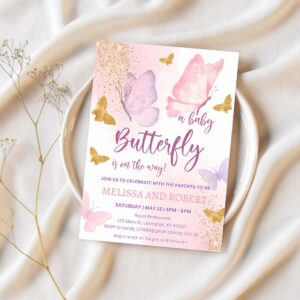 Butterfly baby shower invitation butterfly baby shower invitation for girl 1