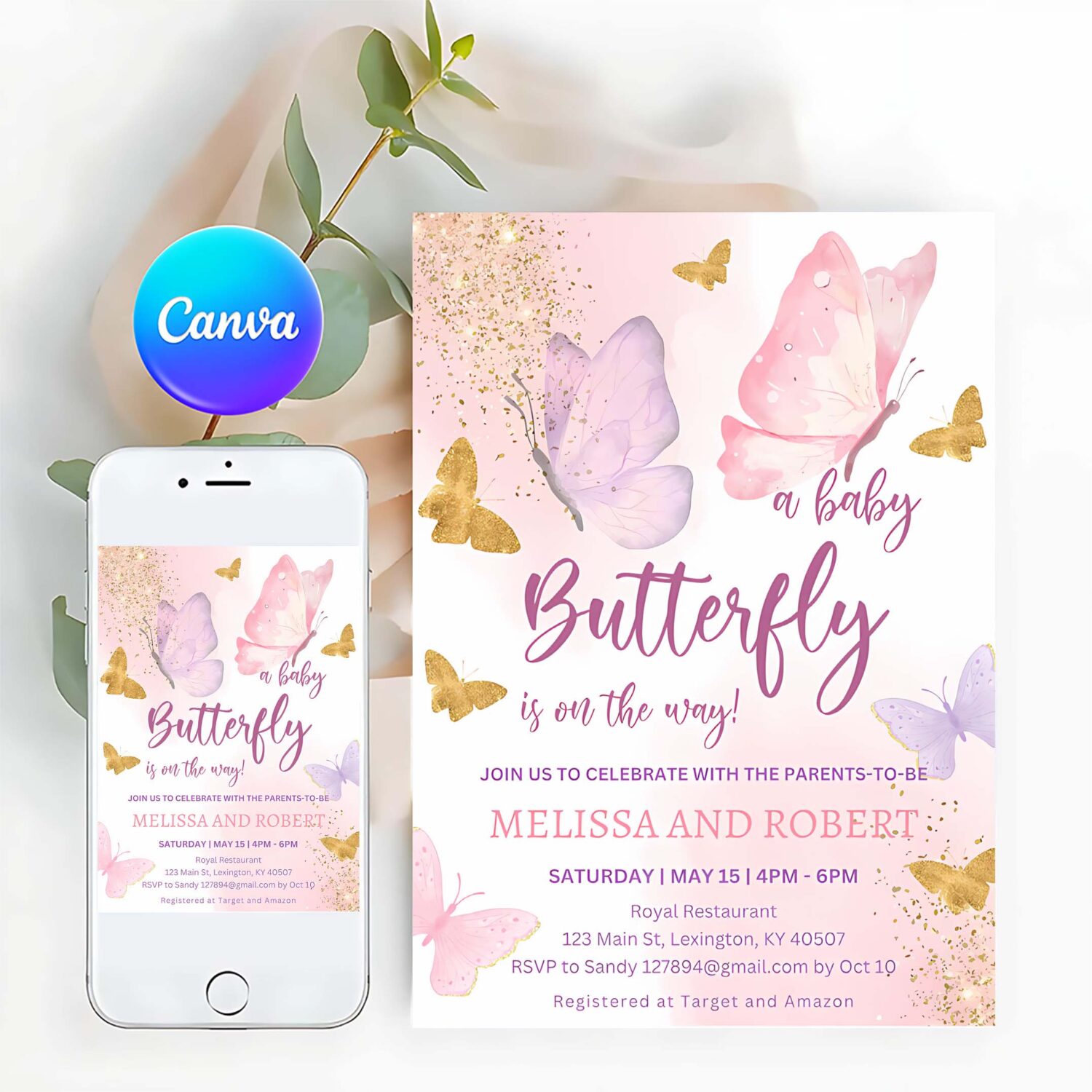 Butterfly baby shower invitation butterfly baby shower invitation for girl