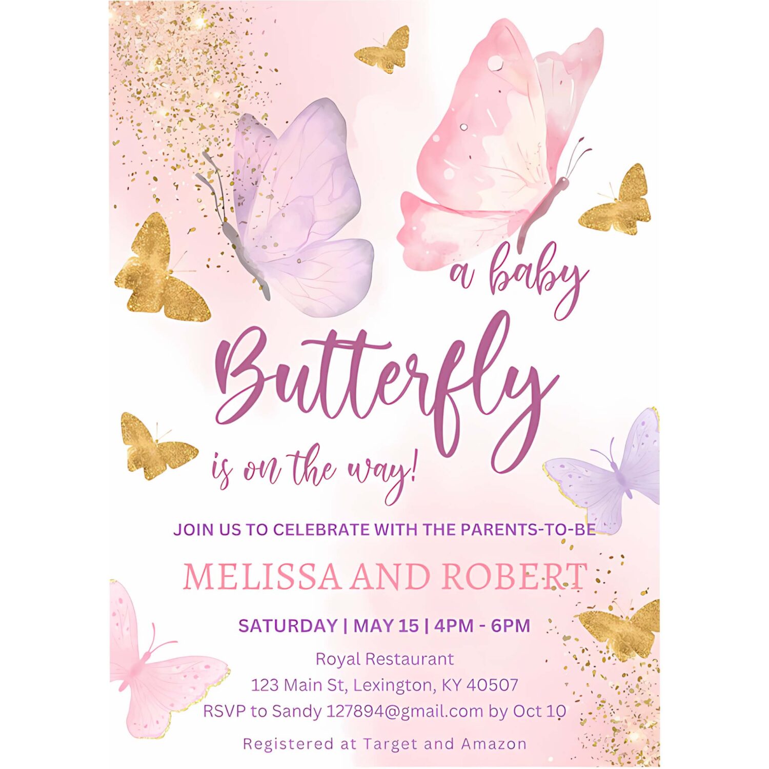 Butterfly baby shower invitation butterfly baby shower invitation for girl 4